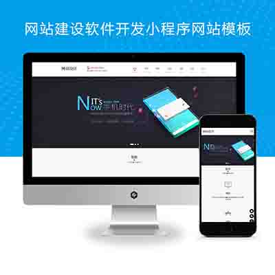 (自适应手机端)响应式网站建设软件开发小程序开发类网站pbootcms模板