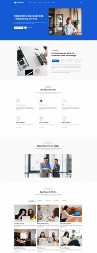 蓝色商务公司HTML5网站模板